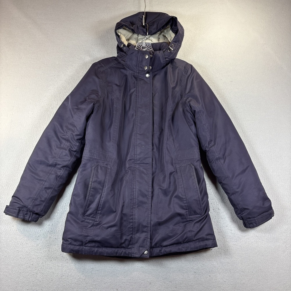 Eddie Bauer‎ EB600 Coat Women's XS Outdoors Full Zipper Hooded Down Parka  Blue